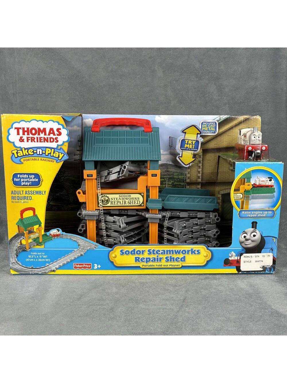 Thomas Take-n-Play Sodor Steamworks Repair Shed New In Box w/ Stanley Diecast